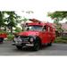 Red Fire Truck Historically Vehicle Fire Oldtimer - Laminated Poster Print - 20 Inch by 30 Inch with Bright Colors and Vivid Imagery