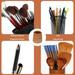1Pc Pen Holder Pen Organizer Sundries Storage Basket Wood Woven Pen Holder