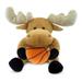 DolliBu Moose Stuffed Animal with Basketball Plush - Soft Huggable Moose Adorable Playtime Moose Plush Toy Cute Wildlife Gift Plush Doll Animal Toy for Kids and Adults - 6 Inch
