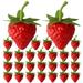 FRCOLOR 40pcs Artificial Strawberries Fake Fruits Toys Realistic Strawberry Models Pretend Play Toys for Dollhouse