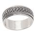 Twists and Fate,'Men's Polished Traditional Sterling Silver Spinner Ring'