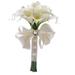 Handmade Lifelike Simulation Calla Lily Bridal Wedding Bouquet Real Touch Artificial Flower Bouquets for Home Wedding Decor D389 (B2-13/ 18 Flowers/ White)