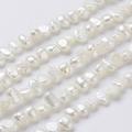 Natural Cultured Freshwater Pearl Beads Strands Baroque Keshi Pearl Beads Two Sides Polished