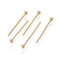 304 Stainless Steel Ball Head Pins Real 24k Gold Plated 15~18x0.6mm 23 Gauge Head: 1.8mm