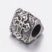 304 Stainless Steel European Beads Large Hole Beads Triangular Prism with Cross Antique Silver 11x11x11mm Hole: 5mm