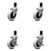 Service Caster - 3 Inch Swivel Thermoplastic Rubber Caster Set of 4 - 1-5/8 Expanding Adapter Stems - Includes 2 with Side Lock Brake