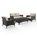 Maykoosh Vintage Visions 4Pc Outdoor Wicker Conversation Set Sand/Brown - Loveseat 2 Arm Chairs & Coffee Table