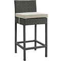 Modern Contemporary Urban Design Outdoor Patio Balcony Bar Stool Chair Beige Rattan