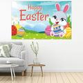 MSJUHEG Garden Decor Fall Garden Flag Easter Banner Holiday Decorations Egg Bunny Flag Background Cloth Holiday Party Photo Background Fall Decorations For Home Sky Blue