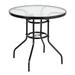 Mulanimo Outdoor Round Dining Table Weather-proof Yard Garden Tempered Glass Table for Outdoors Indoors(80 X 80 X 70cm )