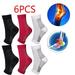6PCS Anti-fatigue Sports Ankle Brace Breathable Compression Socks Protective Gear(Multicolor L/XL)
