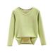 Entyinea Women s Cotton Thermal Tops Ultra-Soft Base Layer Cold Weather Thermals Top Green M