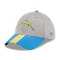 Men's New Era Heather Gray/Powder Blue Los Angeles Chargers Striped 39THIRTY Flex Hat