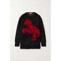 Stella McCartney - + Net Sustain Oversized Jacquard-knit Alpaca-blend Sweater - Black