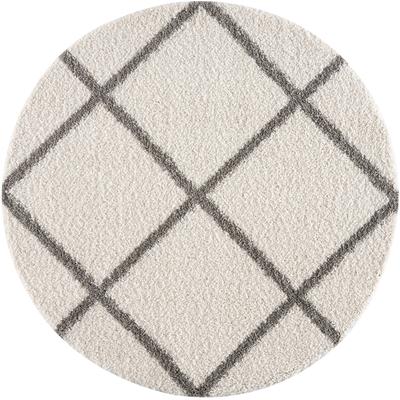 Hochflor-Teppich SANAT "Madrid", beige (creme), H:30mm Ø:120cm, Kunstfaser, Teppiche, Wohnzimmer, Langflor, Shaggy Teppich Image