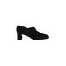 Stuart Weitzman Heels: Slip On Chunky Heel Work Black Print Shoes - Women's Size 8 - Almond Toe