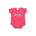 Carter's Short Sleeve Onesie: Pink Solid Bottoms - Size 0-3 Month