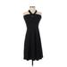 Ann Taylor Casual Dress - A-Line Halter Sleeveless: Black Solid Dresses - Women's Size 2X-Small Petite