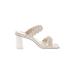 Dolce Vita Heels: Slip-on Chunky Heel Feminine Ivory Solid Shoes - Women's Size 7 1/2 - Open Toe