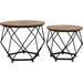 Rubbermaid Frame 2 Nesting Table Set Coffee Table Wood/Metal in Black/Brown | 16.53 H x 19.7 W x 19.7 D in | Wayfair B060