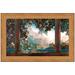 Vault W Artwork Daybreak, 1922 by Maxfield Parrish Framed Painting Print Canvas in Blue/Brown/Green | 20 H x 28.5 W x 1 D in | Wayfair P03532