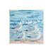 Stupell Industries Modern Sea Birds on Shore Canvas Wall Art Design by Melissa Wang Wood in Blue/Brown | 12 H x 12 W x 0.5 D in | Wayfair