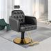 Inbox Zero Lashelia Salon Chair Faux Leather in Black | 44.1 H x 18.9 W x 17.9 D in | Wayfair CB26153F75D9451DA4FA99174AA16FE8