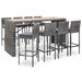 Hokku Designs Kaydrie Rectangular 8 - Person 78.7" L Outdoor Standing Height Table Set Wood in Brown/Gray/White | 78.7 W x 31.5 D in | Wayfair