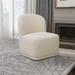 Slipper Chair - Latitude Run® Tryphon 26.25" Wide Swivel Slipper Chair Polyester in Brown/White | 31.5 H x 26.25 W x 29.5 D in | Wayfair