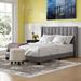 Wade Logan® Anthoy Queen Upholstered Panel Bed Frame, Vertical Channel Wingback Headboard | Wayfair 3DB802C7030448C984A77914D6F1CB03