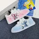 Chaussures de sport imprimées Disney CAN o & Stitch pour enfants baskets décontractées blanches