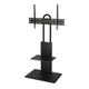 TTAP FS-2-BLK 640 mm TV Stand with Bracket - Black, Black