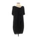 Piazza Sempione Casual Dress - Shift V-Neck Short sleeves: Black Solid Dresses - Women's Size 44