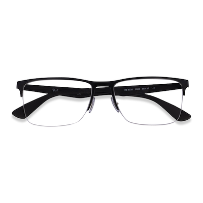 Unisex s rectangle Matte Black Metal Prescription eyeglasses - Eyebuydirect s Ray-Ban RB6335