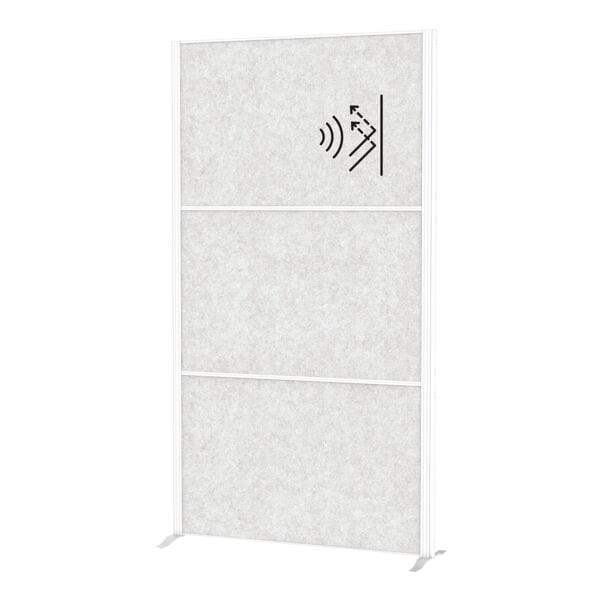 MAUL Stellwand »MAULconnecto« 3 Akustikpanels hellgrau mit Standfuß weiß, 100x182x35 cm