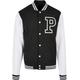 Outdoorjacke MISTERTEE "Herren Pray College Jacket" Gr. XL, schwarz-weiß (black, white) Herren Jacken Outdoorjacken