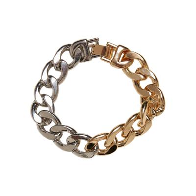 Bettelarmband URBAN CLASSICS "Urban Classics Unisex Heavy Two-Tone Bracelet" Gr. L, silber (gold, silber), Armbänder, Damen, L/XL, Baumwolle, Bettelarmband Image