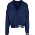 Strickjacke URBAN CLASSICS "Urban Classics Herren Sporty Boxy Cardigan" Gr. S, blau (spaceblue) Herren Strickjacken