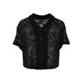 Klassische Bluse URBAN CLASSICS "Damen Ladies Crochet Lace Resort Shirt" Gr. XS, schwarz (black) Damen Blusen