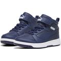 Sneaker PUMA "REBOUND V6 MID WTR AC+ PS" Gr. 29, blau (new navy, puma white) Kinder Schuhe Trainingsschuhe