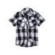 Langarmhemd BRANDIT "Herren Checkshirt Halfsleeve" Gr. 4XL, US-Größen, schwarz-weiß (white, black) Herren Hemden Oberhemden