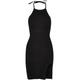 Stillkleid URBAN CLASSICS "Damen Ladies Rib Knit Neckholder Dress" Gr. XXL, US-Größen, schwarz (black) Damen Kleider