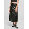 Sommerrock URBAN CLASSICS "Urban Classics Damen Ladies Synthetic Leather Midi Skirt" Gr. M, schwarz (black) Damen Röcke