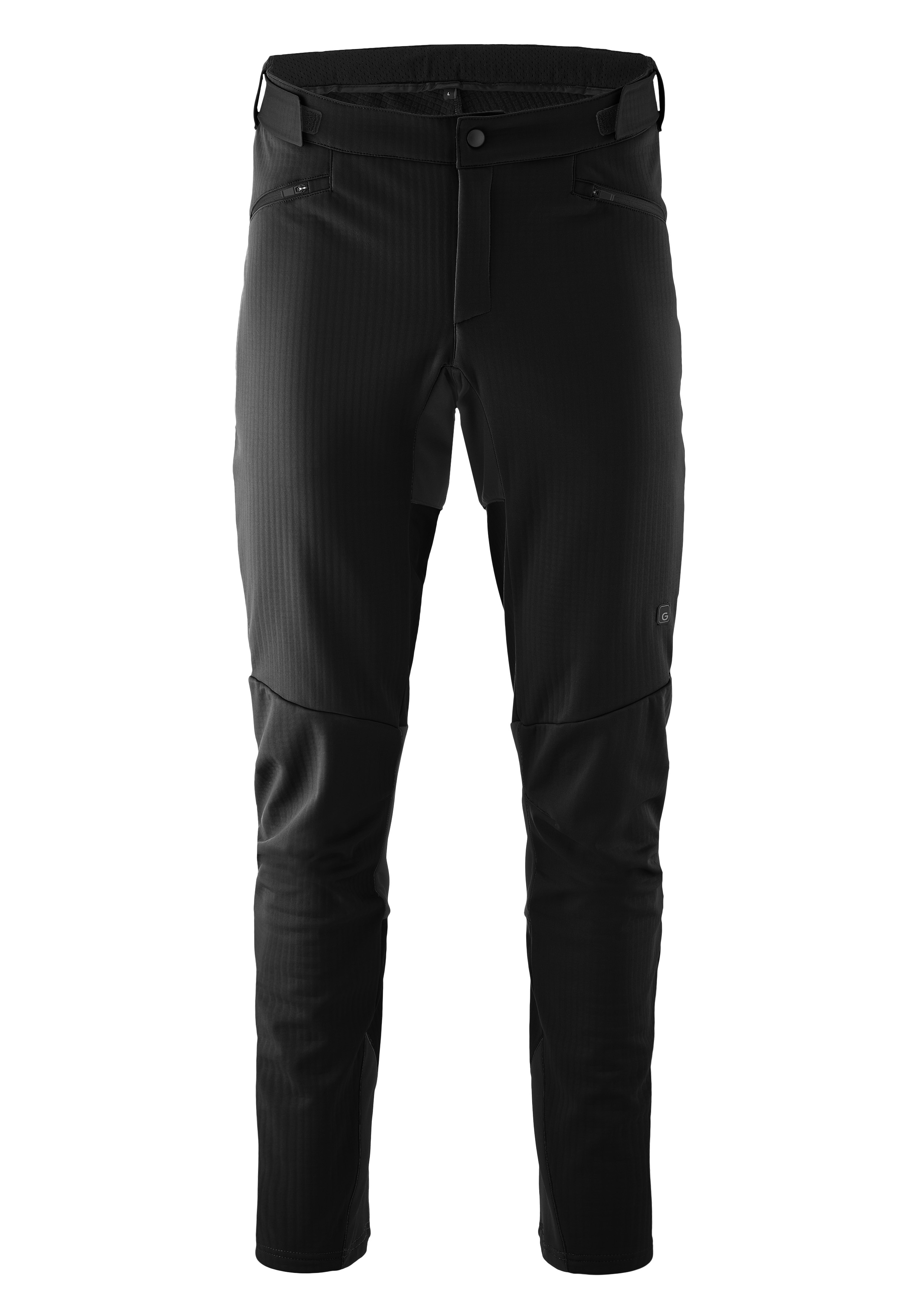 Fahrradhose GONSO "Trail Pants Softshell M", Herren, Gr. L, Normalgrößen, schwarz, 100% Polyester, Hosen, Herren Softshell-Radhose, atmungsaktive MTB-Hose ohne Sitzpolster Image