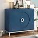 Simple Storage Cabinet Accent Cabinet with Solid Wood Veneer and Metal Leg Frame