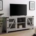 Modern Farmhouse Glass Door TV Stand for TVs up to 65 Inches, 58 Inch, Stone Grey, Without Fireplace