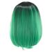 Womens Bob Wig Gradient Color Cosplay Synthetic Hair Wig Short Straight Wigs Lace High Temperature Bob Wig (Gradient Olive Green)