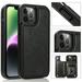 TECH CIRCLE Case for iPhone 15 (2023) Cell Phone - [Embossed Butterfly Tree Design] PU Leather Protective Cute Back Cover Shell Case with Snap Card Holders Black