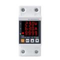 2P 63A 230V 3IN1 Display Din Rail Adjustable Over Under Voltage Surge Protector Relay Over Current Protector Kwh Meter