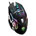 1Pc Metal Luminous Mouse Office Game Mouse Upgraded Gaming Mouse Black